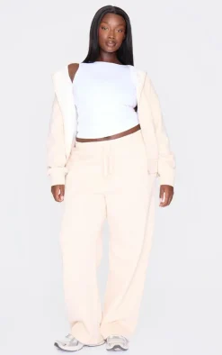Plus Ecru Premium Wide Leg Sweat Sweatpants