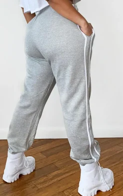 Plus Grey Double Side Stripe Sweatpants