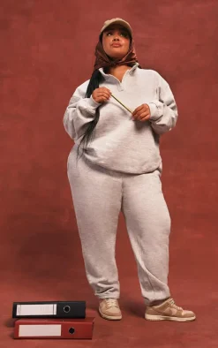 Plus Grey Marl Casual Sweat Sweatpants