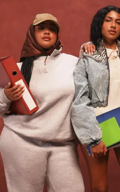 Plus Grey Marl V Neck Sweatshirt