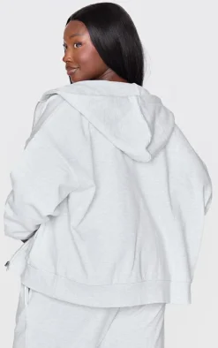 Plus Grey Premium Zip Up Oversized Hoodie