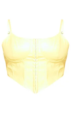 Plus Lemon Hook And Eye Seam Detail Corset Top