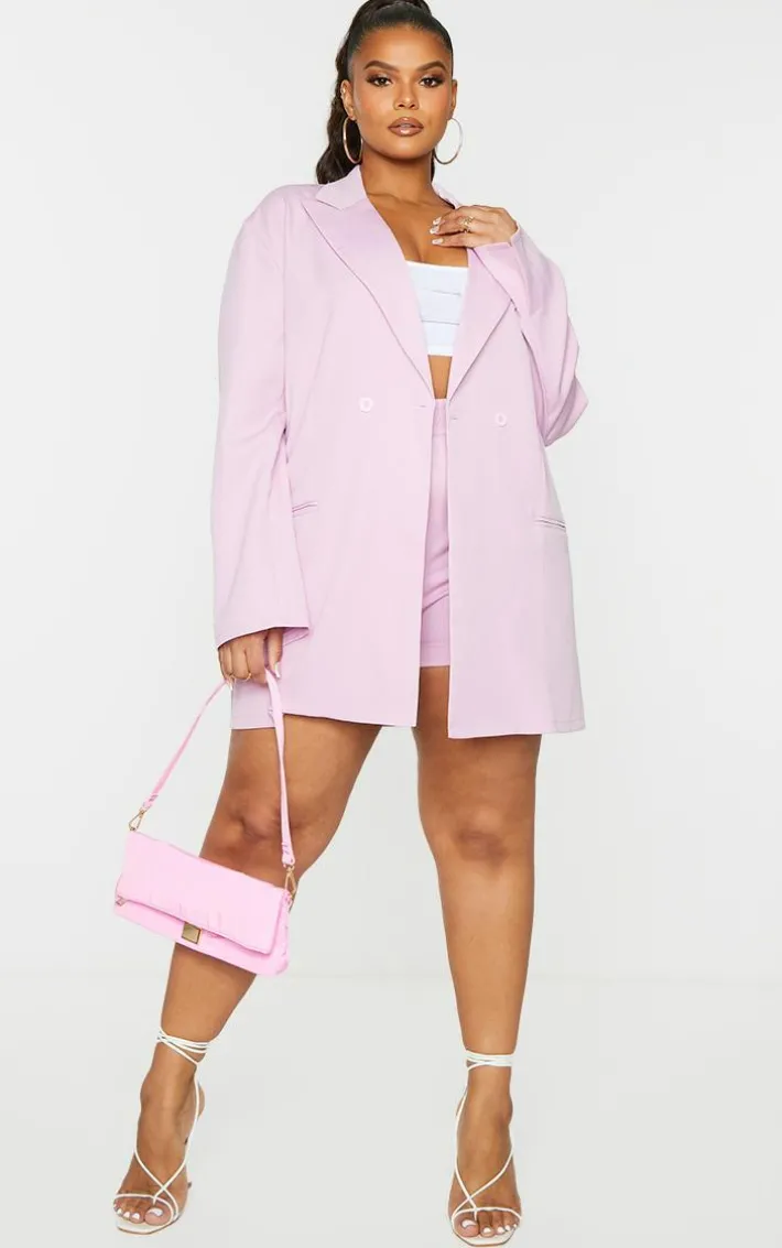 Plus Lilac Relaxed Oversized Blazer