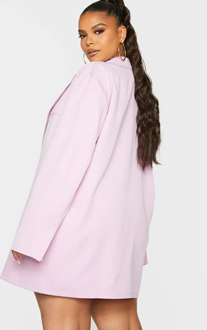 Plus Lilac Relaxed Oversized Blazer