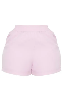 Plus Lilac Ruched Waist Suit Shorts