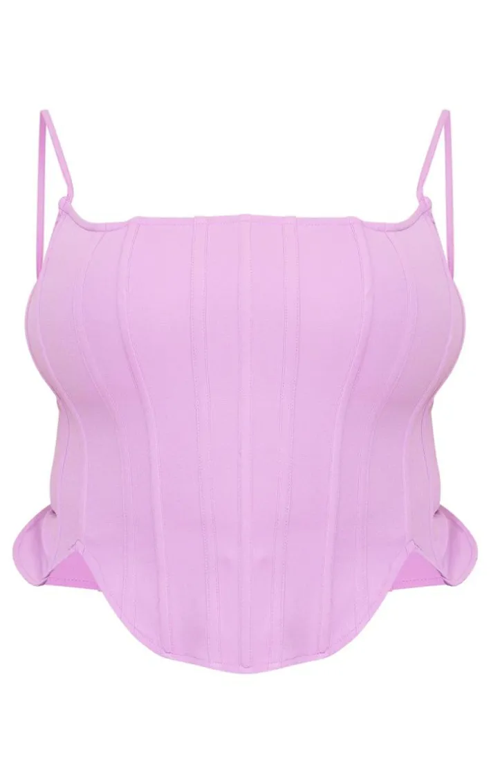 Plus Lilac Strappy Boned Corset