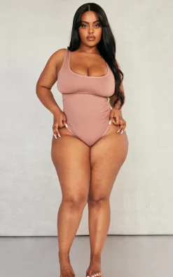 Plus Mauve Shapewear Elasticated Waist Bodysuit