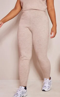 Plus Mocha Marl Knit Leggings