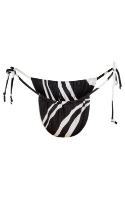 Plus Monochrome Swirl Print Tie Side Bikini Bottom