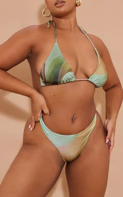 Plus Multi Abstract Marble Print Bikini Bottom