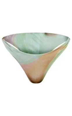 Plus Multi Abstract Marble Print Bikini Bottom