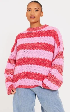 Plus Multi Bobble Knit Chunky Sweater