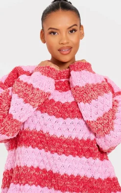 Plus Multi Bobble Knit Chunky Sweater