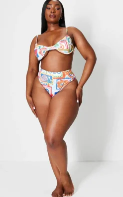 Plus Multi Printed Underwire Bikini Top