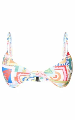 Plus Multi Printed Underwire Bikini Top