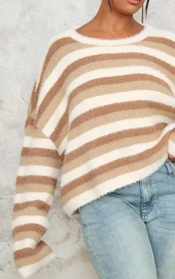 Plus Multi Tonal Pinstripe Detail Sweater