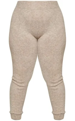 Plus Oatmeal Knitted High Waisted Leggings