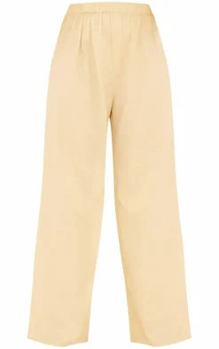 Plus Olive Linen Look Drape Detail Pants