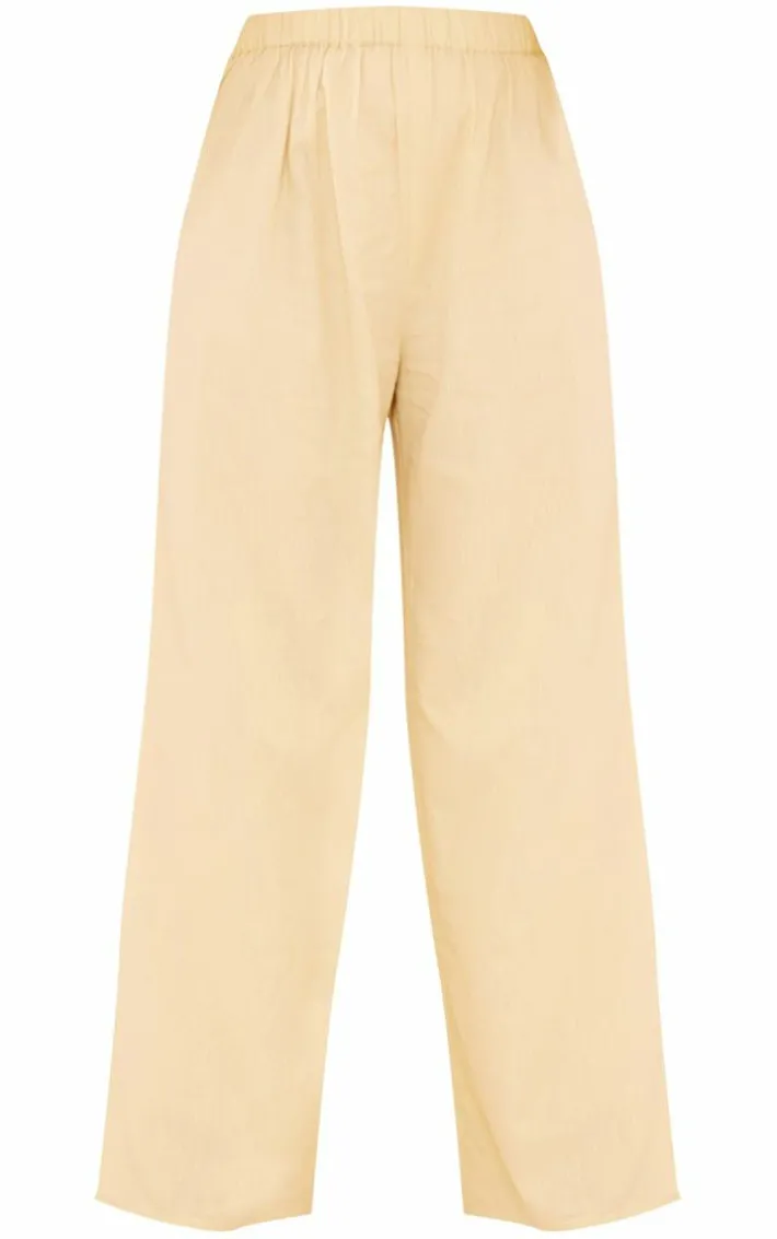 Plus Olive Linen Look Drape Detail Pants