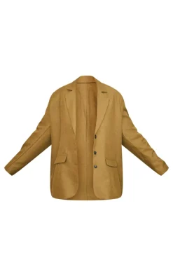 Plus Olive Oversized Tailored Blazer