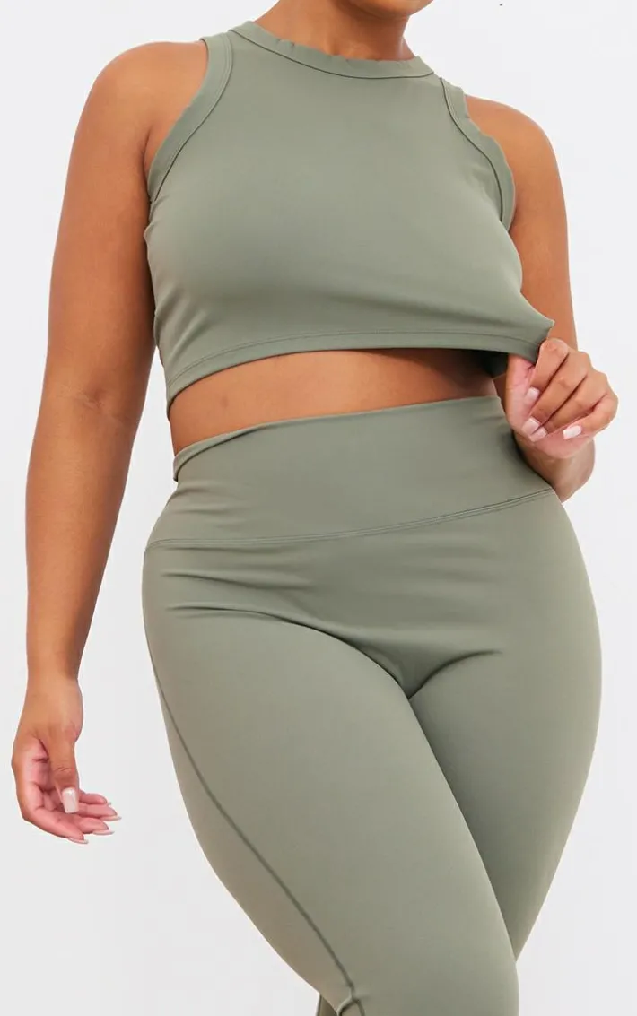 Plus Olive Sculpt High Waist Gym Leggings