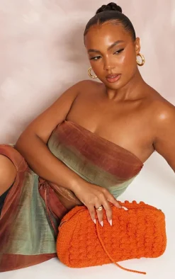 Plus Orange Ombre Printed Bandeau Top