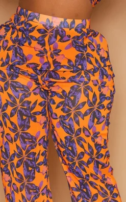 Plus Orange Print Beach Flares