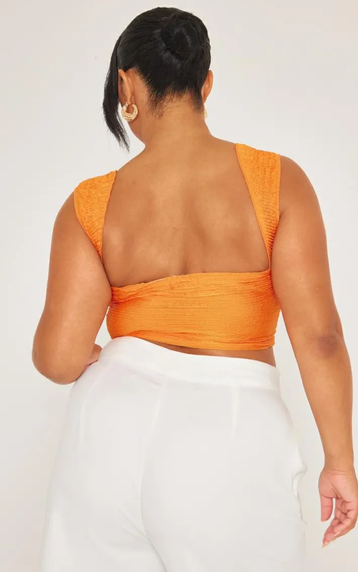 Plus Orange Textured Corset Top