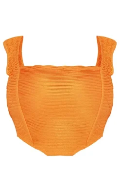 Plus Orange Textured Corset Top