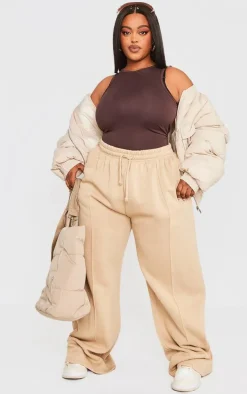 Plus Pebble Pintuck Drawstring Straight Leg Sweatpants