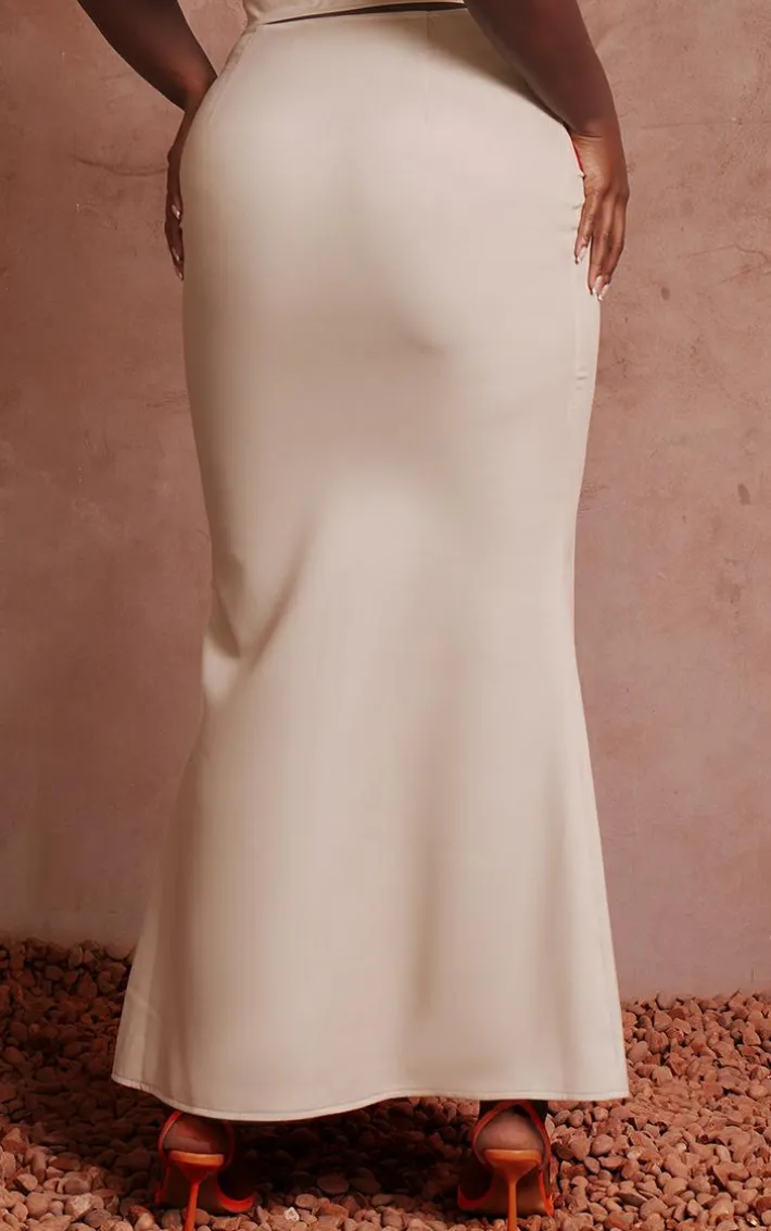 Plus Pink Floral Print Maxi Skirt