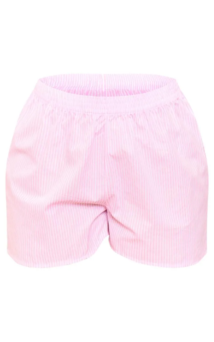 Plus PinkStriped Boxy Shorts