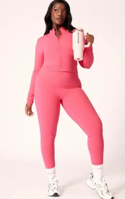 Plus Raspberry Sculpt High Waist Gym Leggings