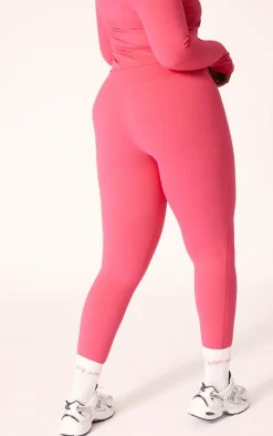 Plus Raspberry Sculpt High Waist Gym Leggings