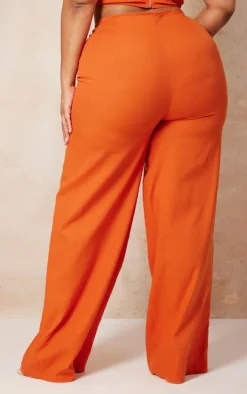 Plus Rust Wide Leg Pants