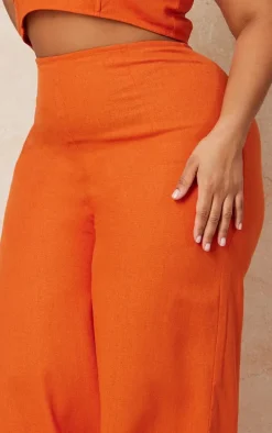Plus Rust Wide Leg Pants