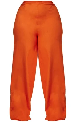 Plus Rust Wide Leg Pants
