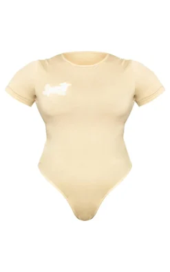 Plus Sand Borg Printed Short Sleeve Bodysuit