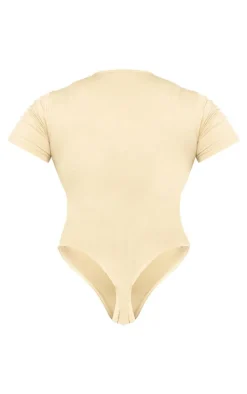 Plus Sand Borg Printed Short Sleeve Bodysuit