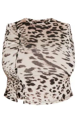 Plus Stone Animal Print Vest Top