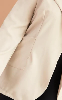 Plus Stone Basic Single Breasted Oversized Blazer