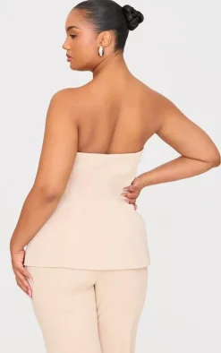 Plus Stone Button Up Bandeau Vest