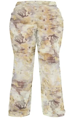 Plus Stone Camo Print Beach Flares