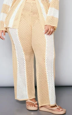 Plus Stone Contrast Stripe Knitted Pants