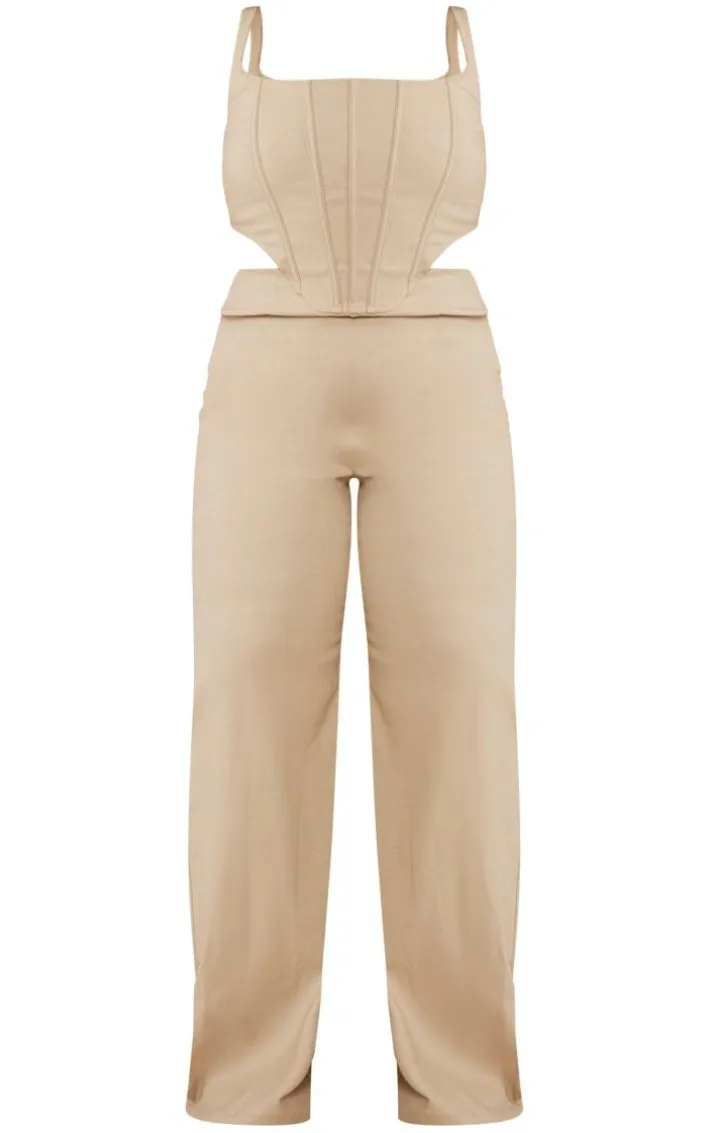 Plus Stone Corset Cut Out Jumpsuit