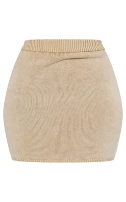 Plus Stone Distressed Detail Acid Wash Mini Skirt