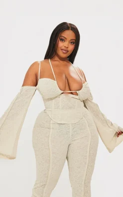 Plus Stone Distressed Underwired Corset Top