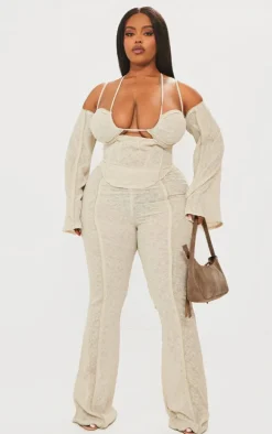 Plus Stone Distressed Underwired Corset Top