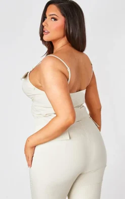 Plus Stone Hook And Eye Corset Crop Top