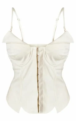 Plus Stone Hook And Eye Corset Crop Top